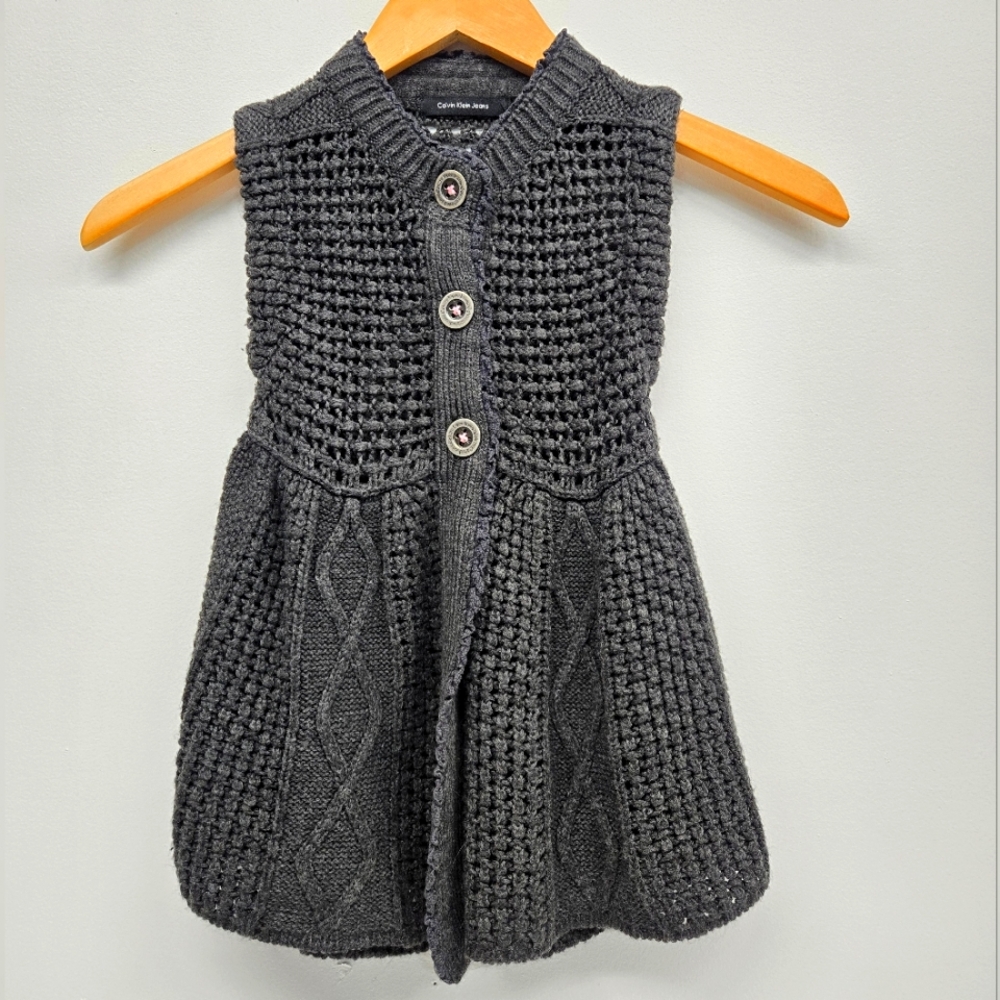 Girls Knit Calvin Klein Sweater Vest
